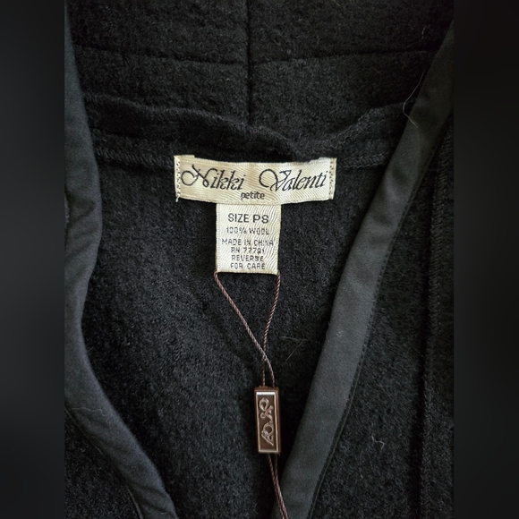 Nikki Valenti Black Wool Blazer Coat Jacket Dressy Size Small PS petite NWT $128 - Picture 12 of 12